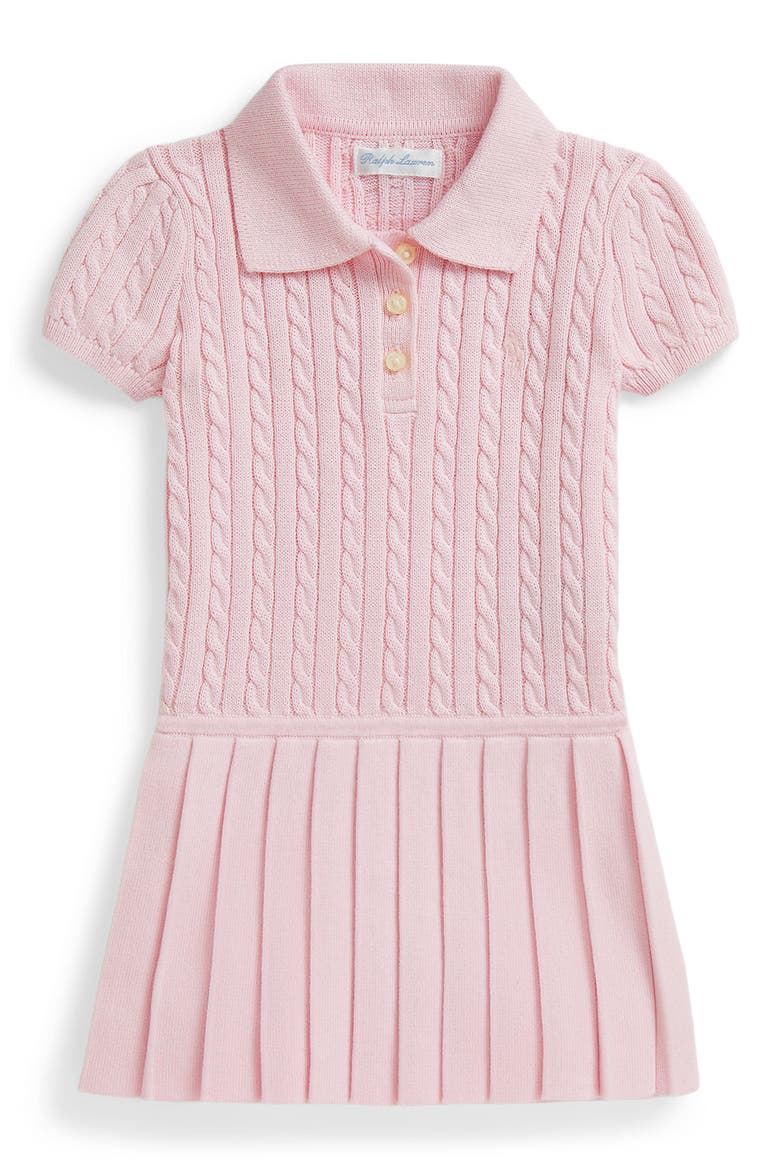 Cable Sweater Dress, Main, color, HINT OF PINK