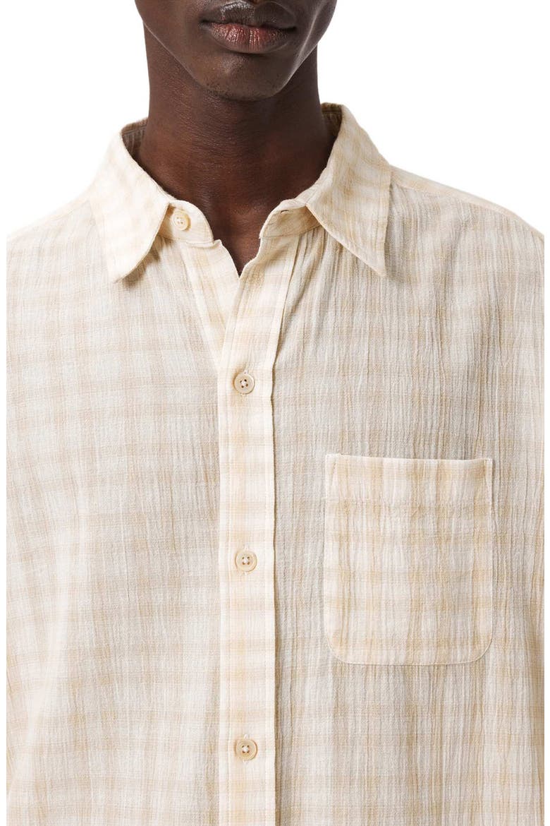 Toya Check Cotton Button-Up Shirt, Alternate, color, SANDSTONE BROWN