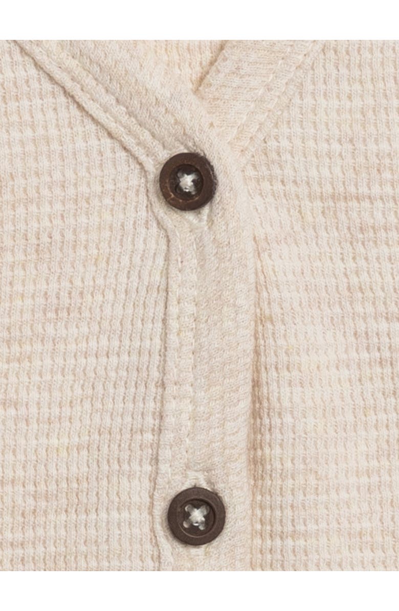 Kendi Wells Waffle Knit Button Cardigan, Alternate, color, Heather Oat