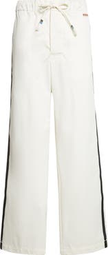 Marni Contrast Stripe Cotton Wide Leg Track Pants