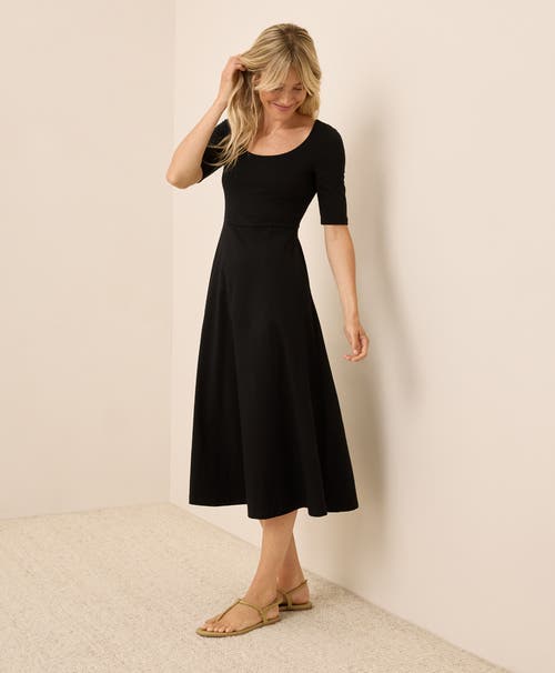 Pact Fit & Flare Signature Scoop Dress In Black