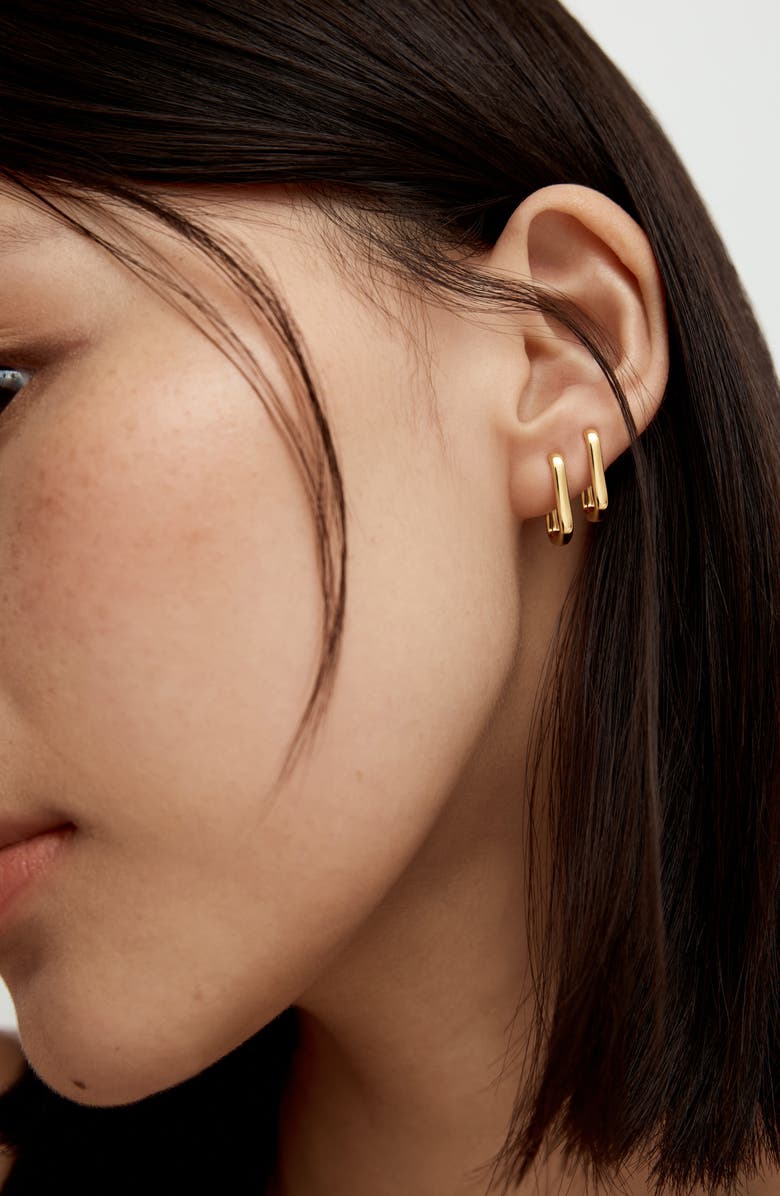 Monica Vinader Alta Slim Huggie Hoop Earrings, Alternate, color, 18Ct Gold Vermeil