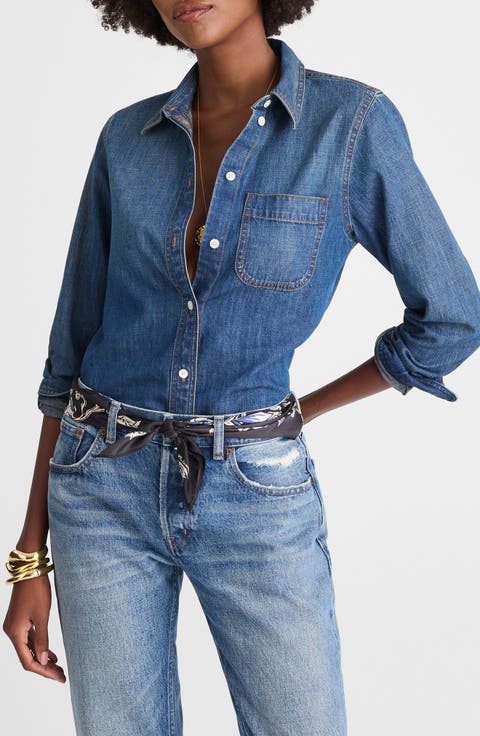 Tuckable Denim Button-Up Shirt