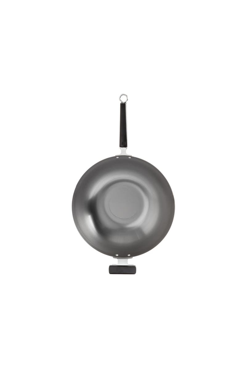 JOYCE CHEN Uncoated Carbon Steel Flat Bottom Wok with Phenolic Handles, 14-Inch, Alternate, color, Metallic Silver