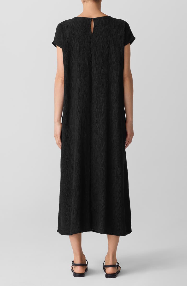 Eileen Fisher Short Sleeve Jacquard Maxi Dress, Alternate, color, Black