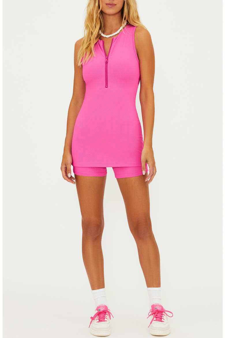 Olina Textured Back Cutout Romper, Main, color, SUMMER STRAWBERRY WAFFLE