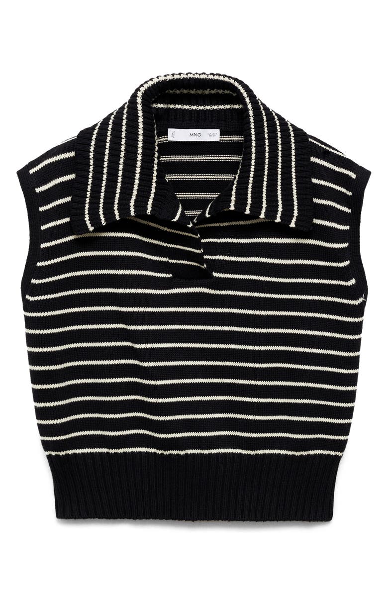 MANGO Stripe Polo Sweater Vest, Alternate, color,