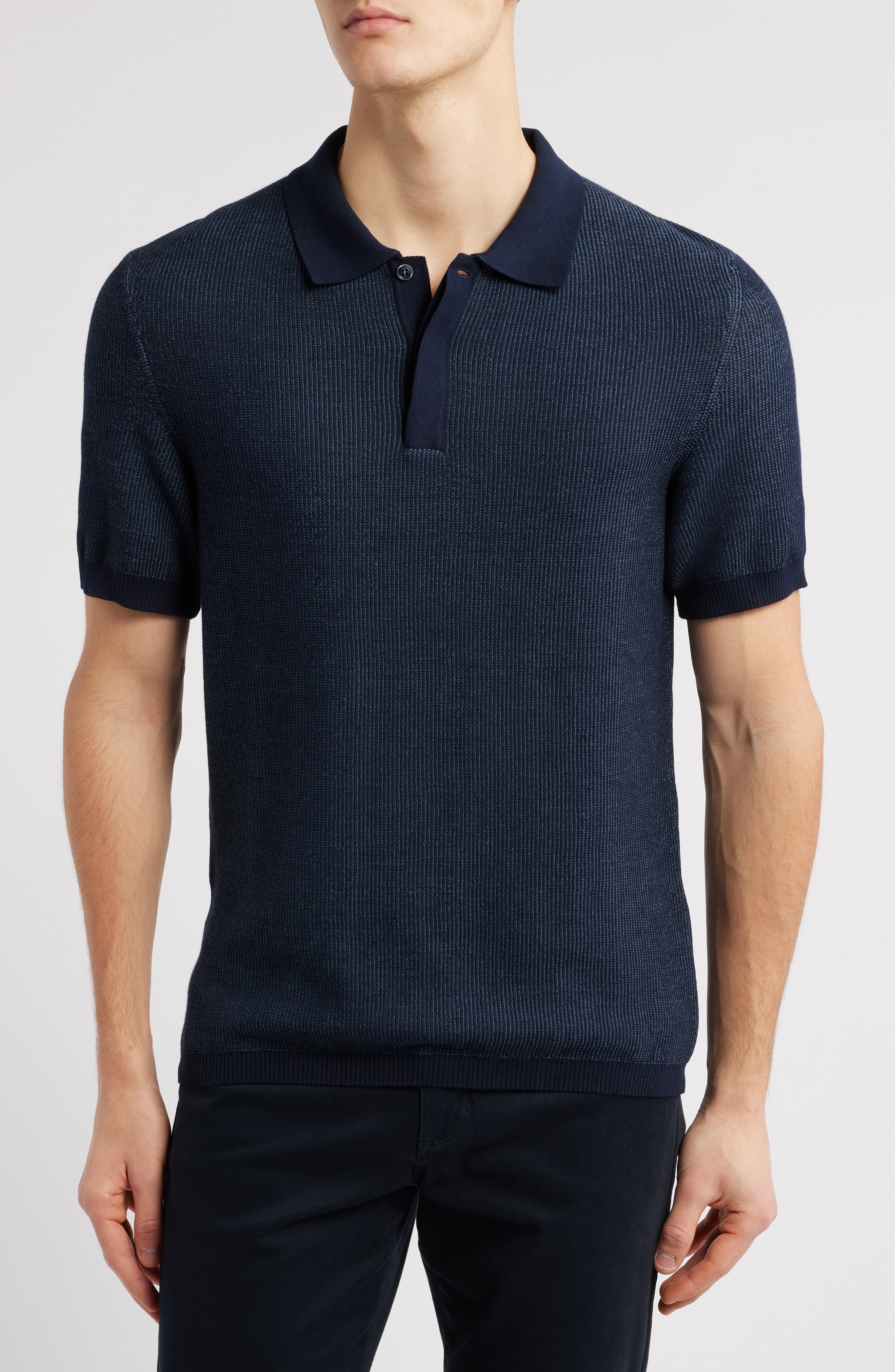 Robert Barakett Barley Short Sleeve Cotton Polo Sweater