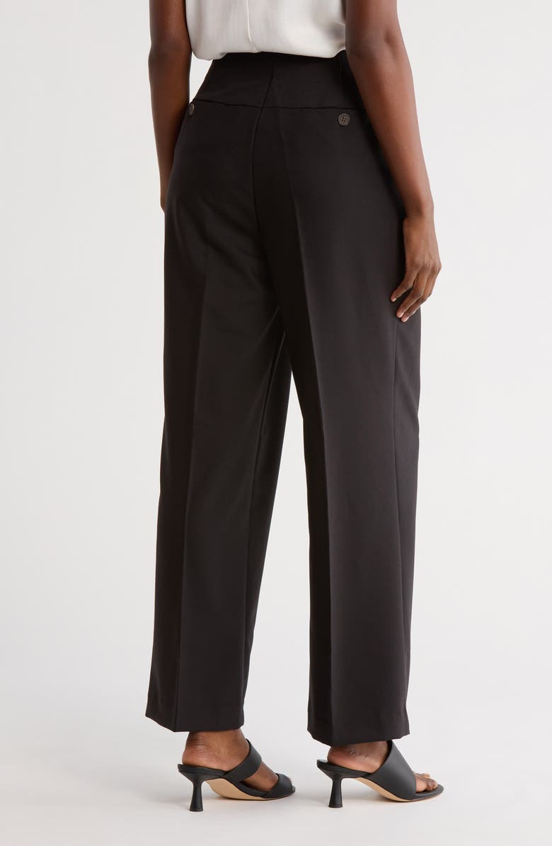 Adrianna Papell Pleated Wide Leg Pants, Alternate, color, Black