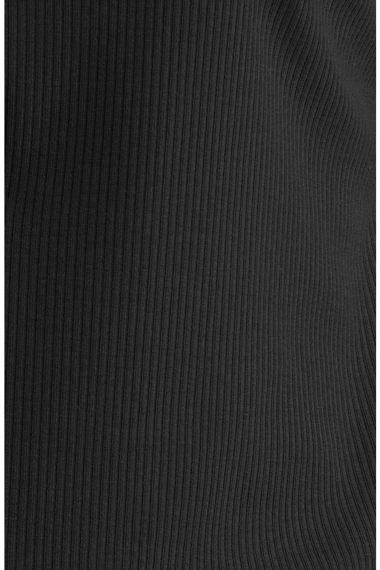 Mixed Media Rib Polo, Alternate, color, BLACK