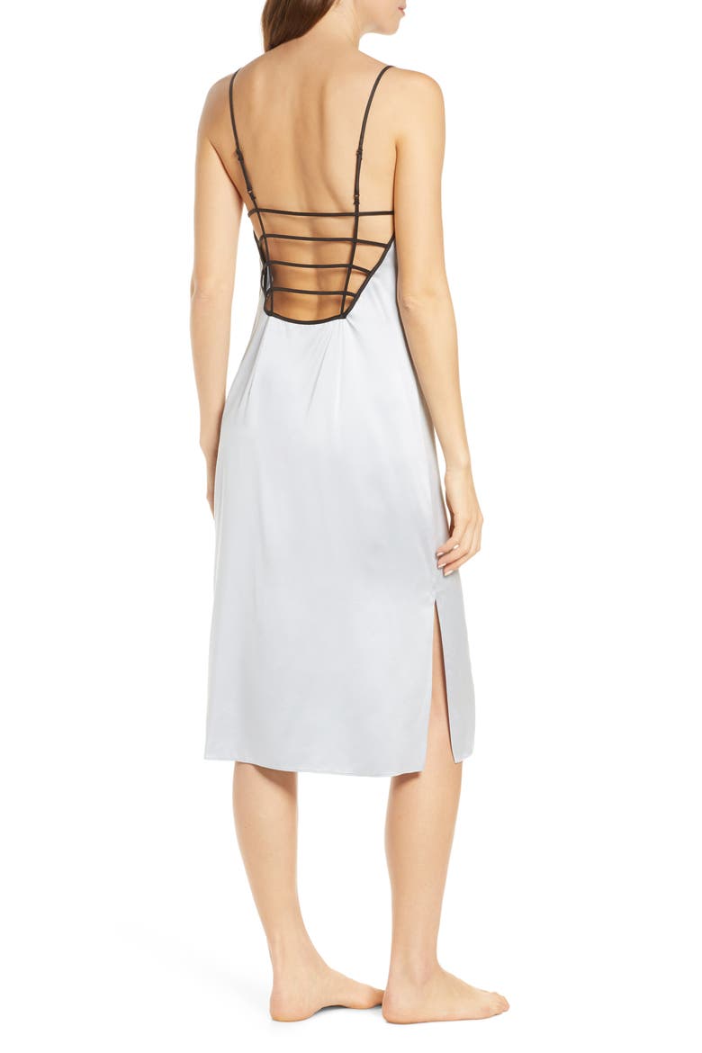 Midi Silk Nightgown, Alternate, color, POWDER BLUE