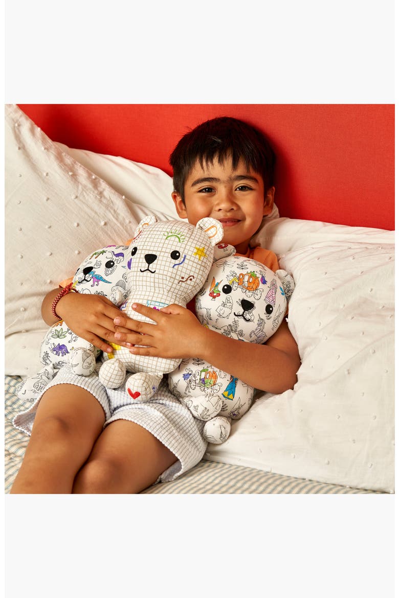 Artie Bear Color-in Teddy Bear, Alternate, color, White