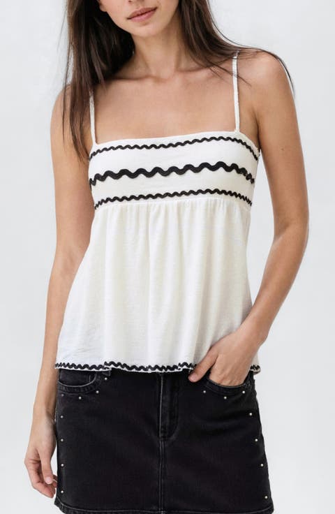 Studded Stretch Cotton Denim Miniskirt