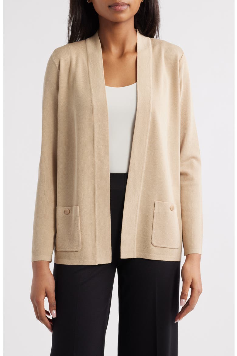 Malibu Open Front Cardigan, Main, color, LATTE