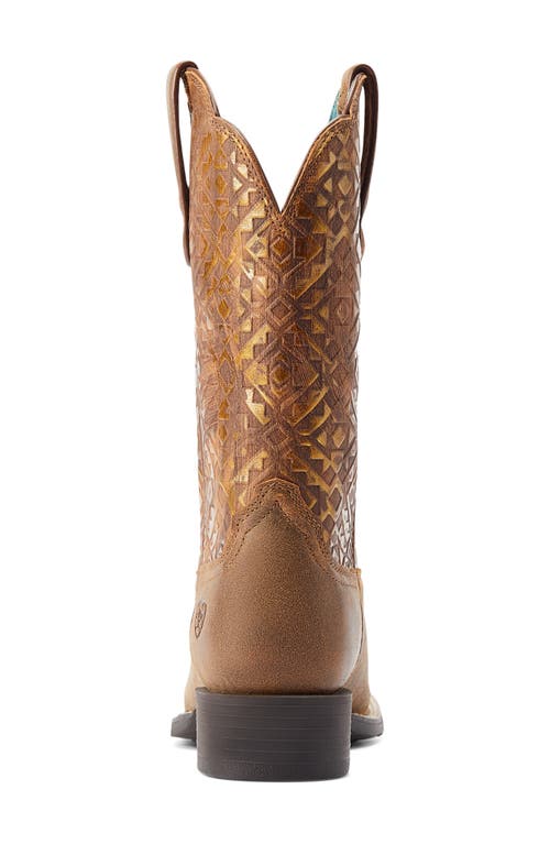Ariat Round Up Wide Toe Western Boot In Brown