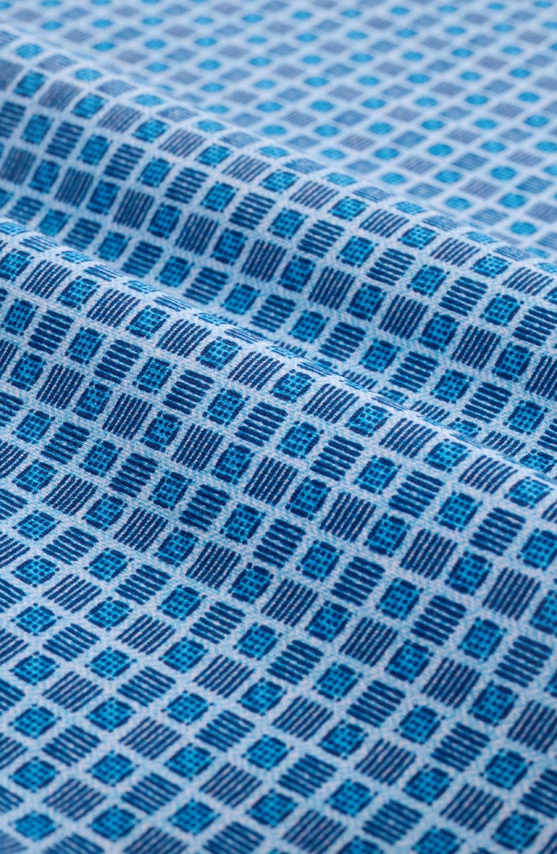 Bugatchi Devon OoohCotton<sup>®</sup> Geo Print Button-Up Shirt, Alternate, color, Azure
