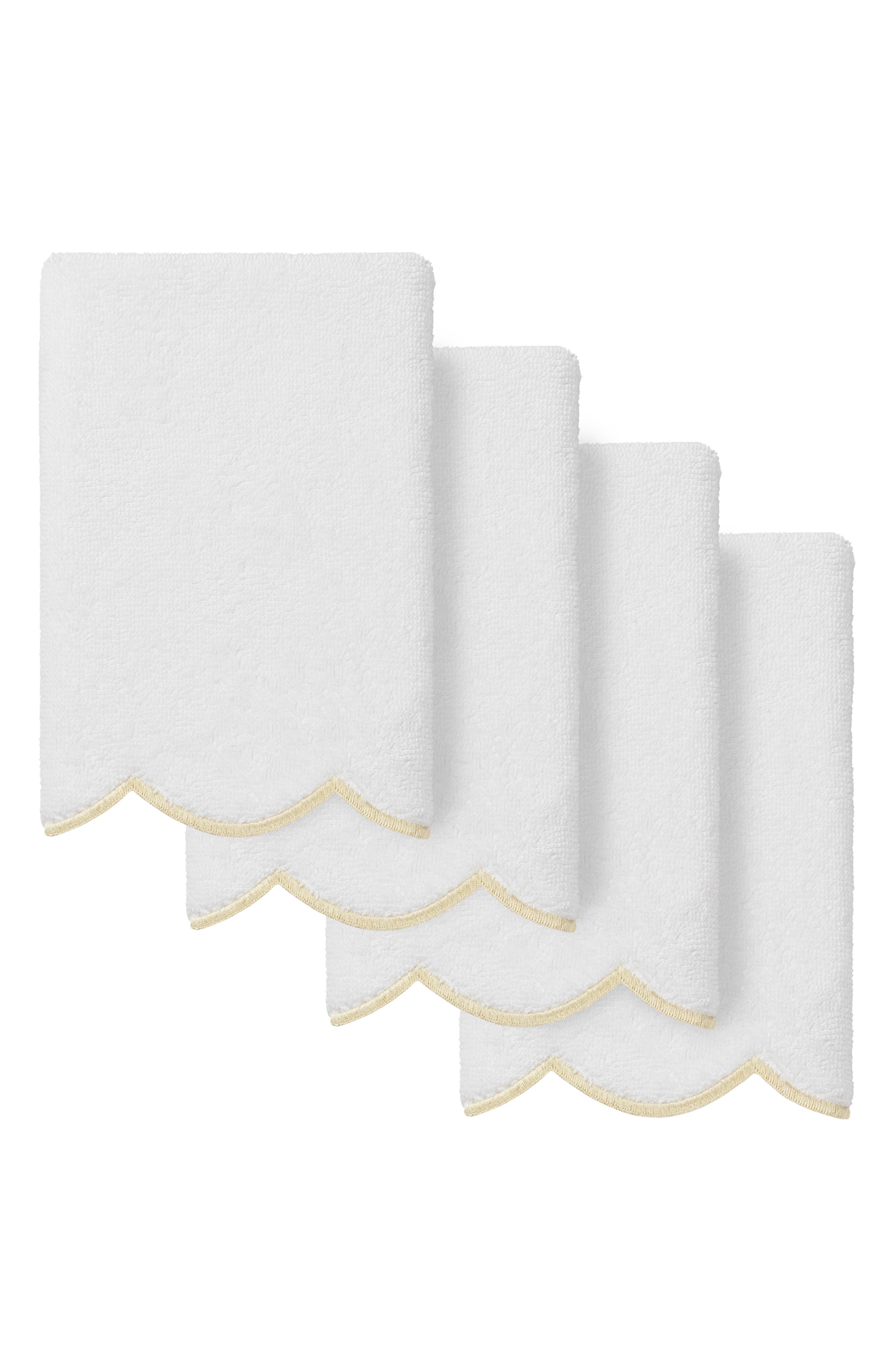 Scallop 4-Piece Hand Towel Set