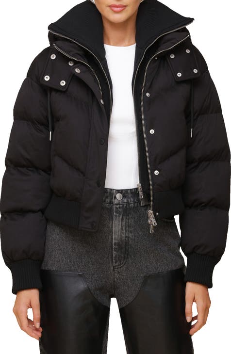 Petite cropped puffer jacket best sale