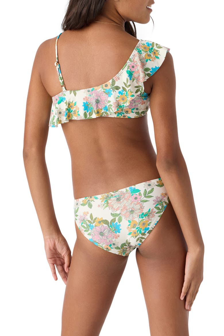 Kids' Cara Floral Ruffle Two-Piece Swimsuit, Alternate, color, VANILLA