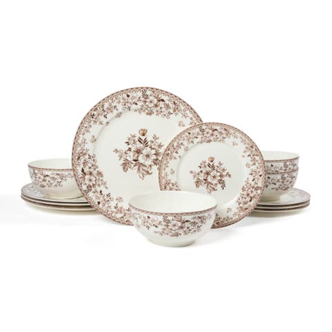 Garden Toile 12-piece Porcelain Dinnerware Set