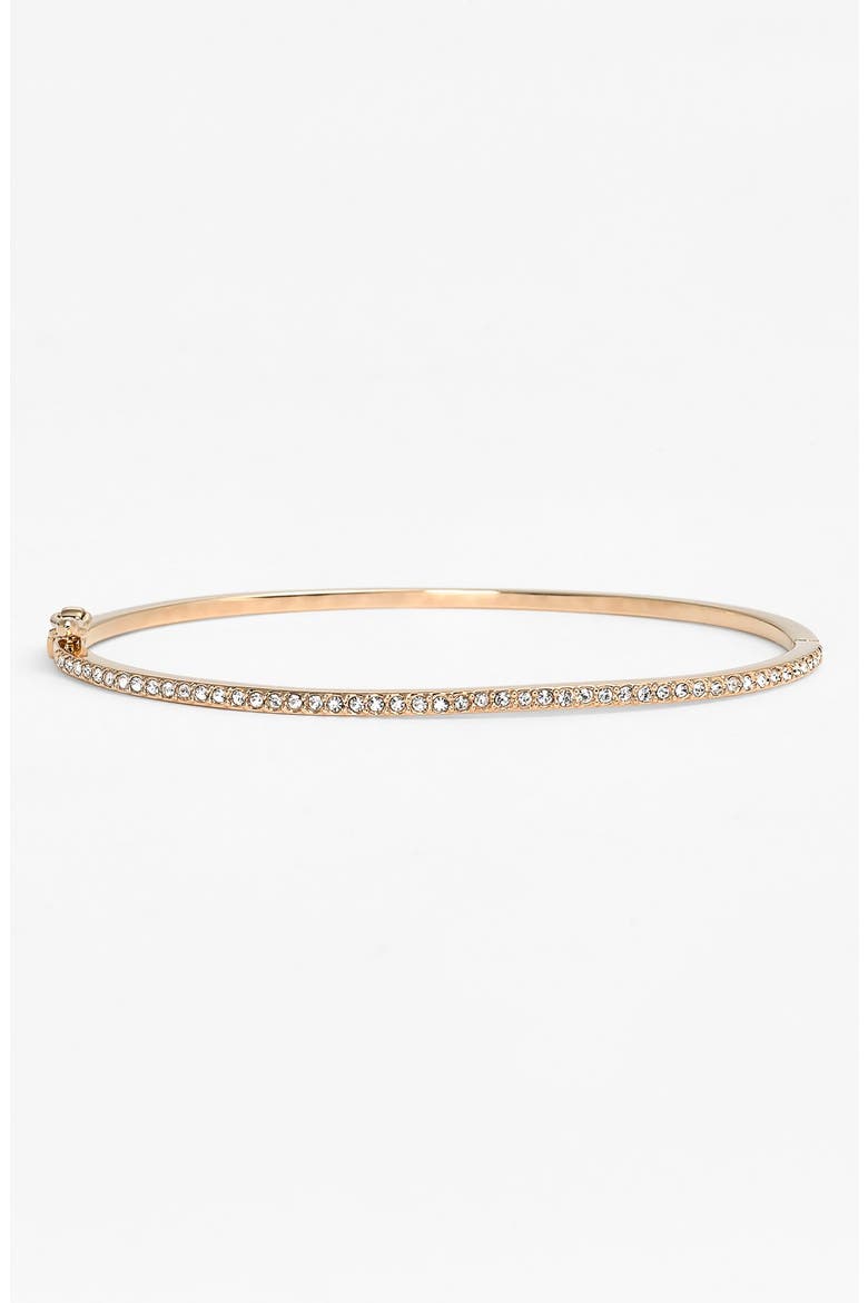 Boxed Skinny Pavé Hinge Bangle, Main, color, CRYSTAL/GOLD