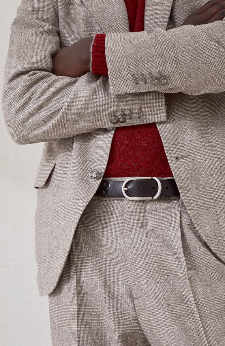 Brunello Cucinelli Braided leather belt, Alternate, color, Brown