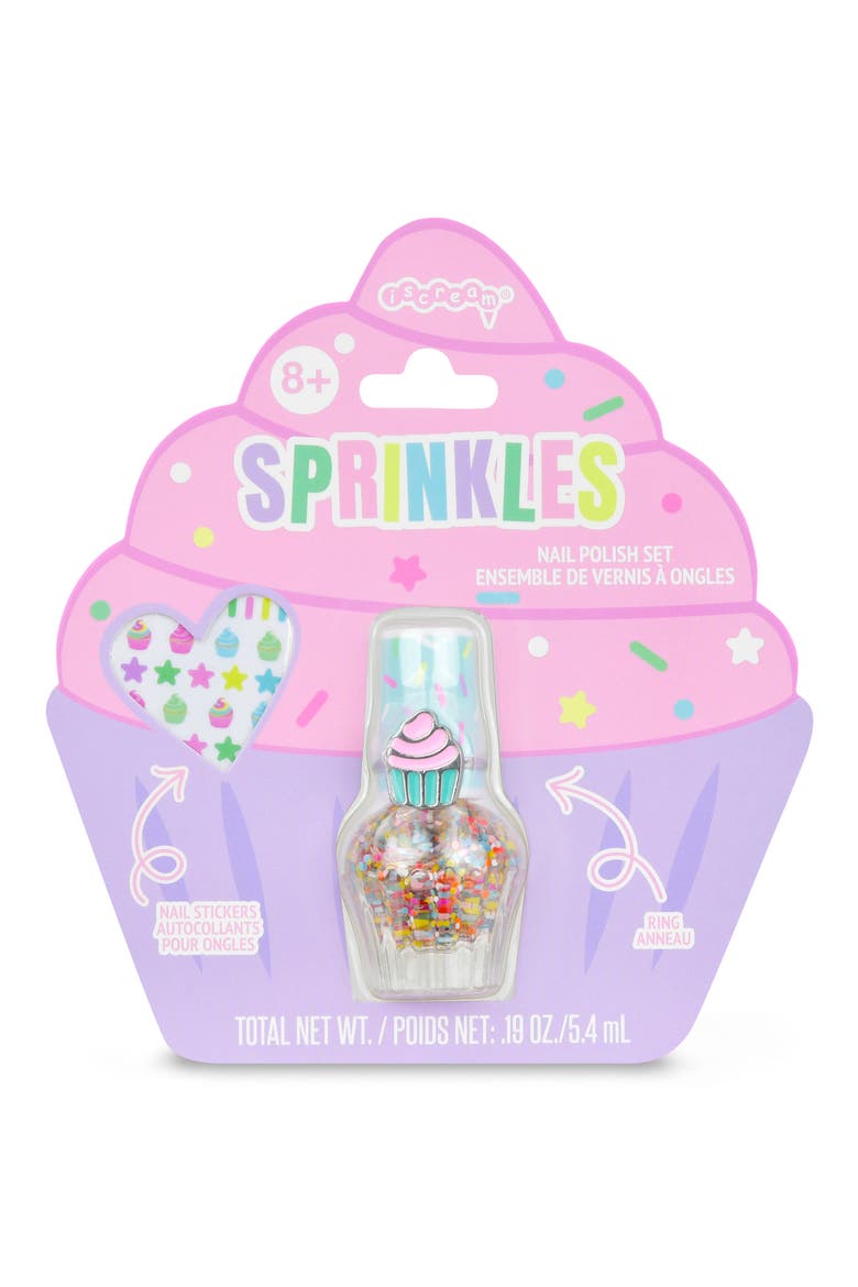 Sprinkles Nail Polish, Stickers & Ring Set, Alternate, color, MULTI