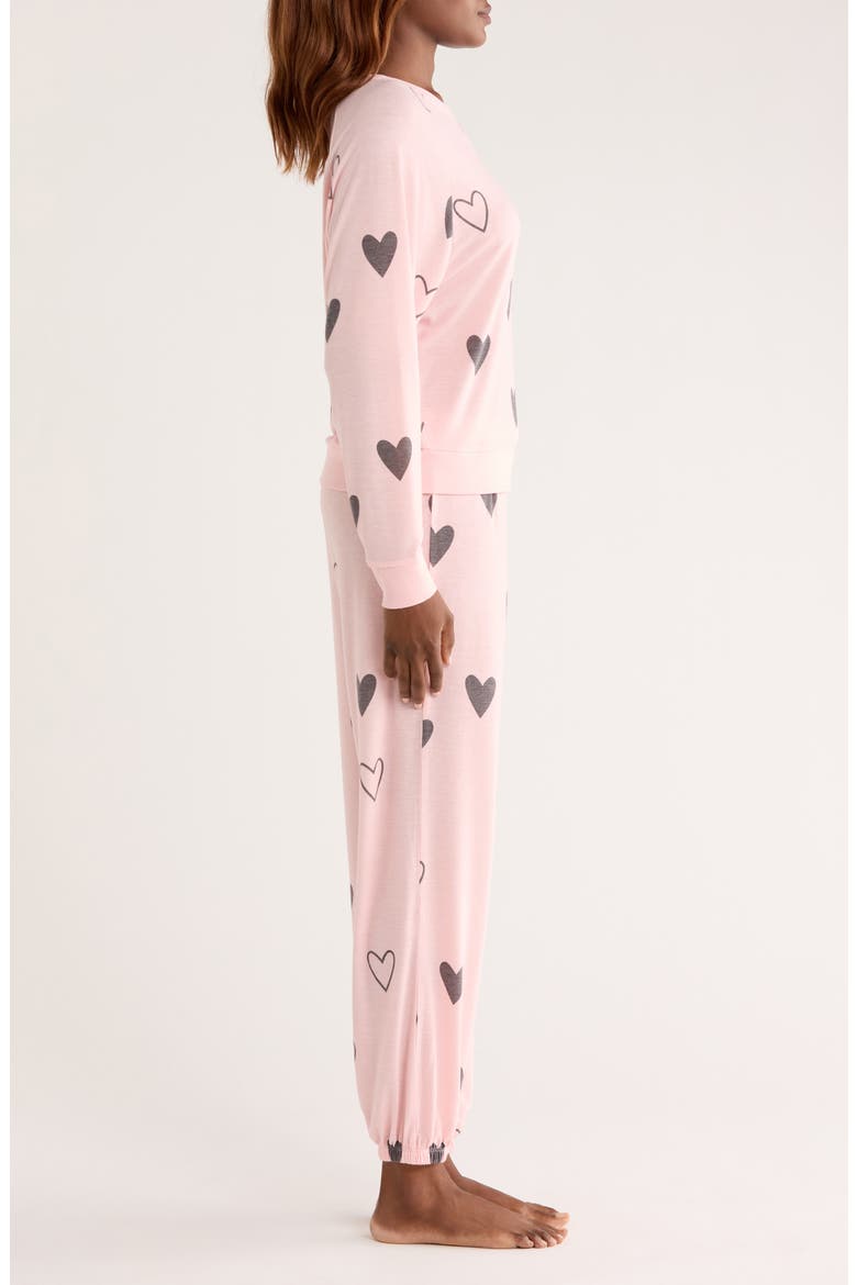 Star Seeker Brushed Jersey Pajamas, Alternate, color, DUSTY HEARTS