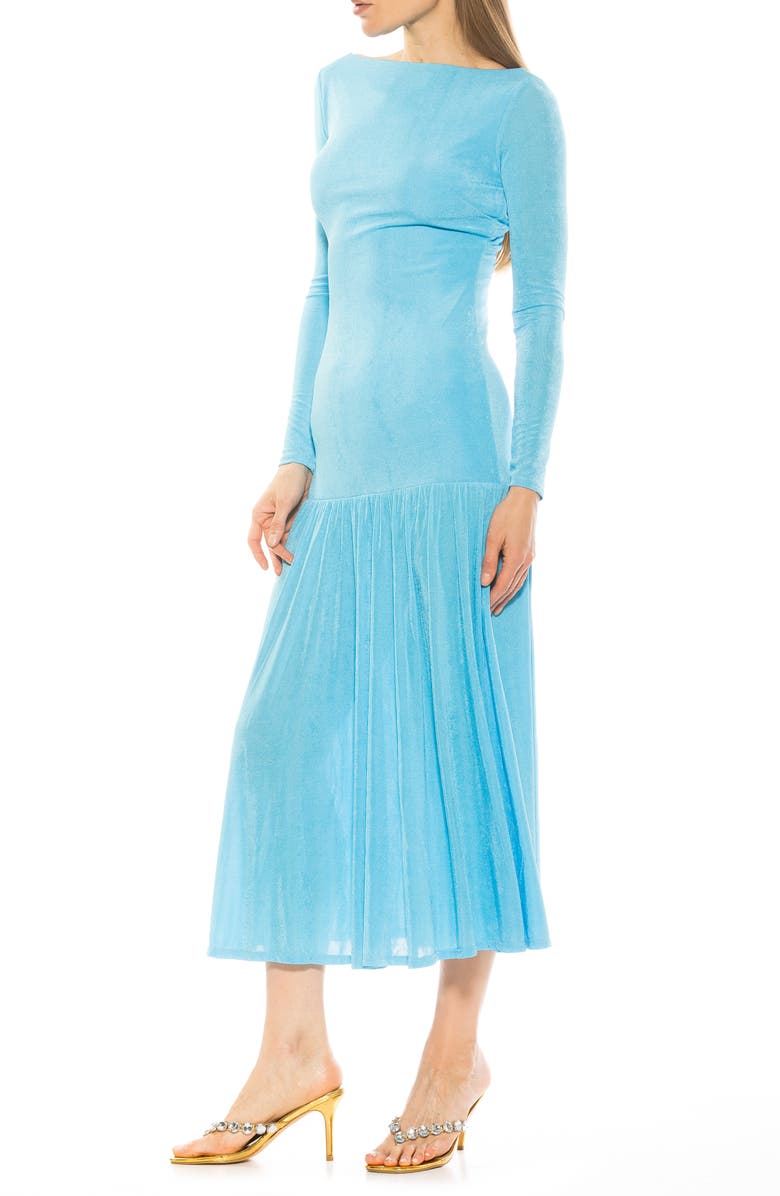 Alexia Admor Khaite Long Sleeve Midi Dress, Alternate, color, Halogen Blue