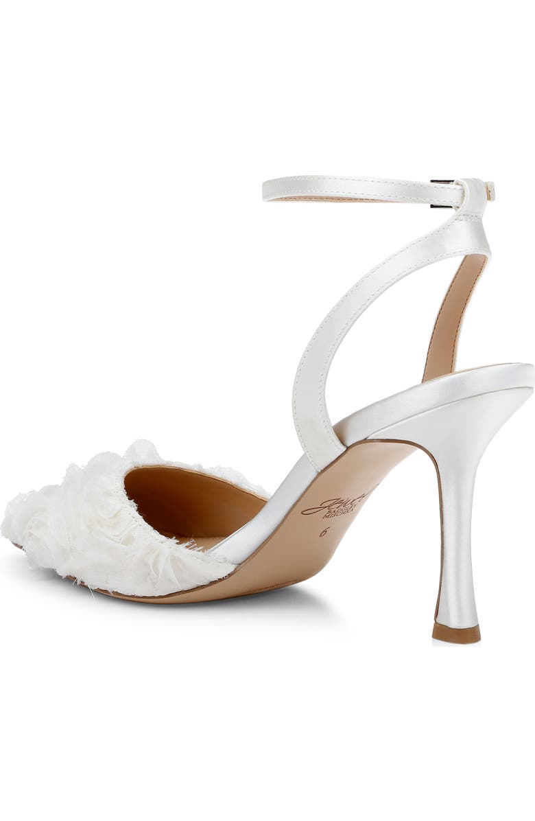Jewel Badgley Mischka Shannon Pointed Toe Ankle Strap Pump, Alternate, color, Ivory/ Ivory
