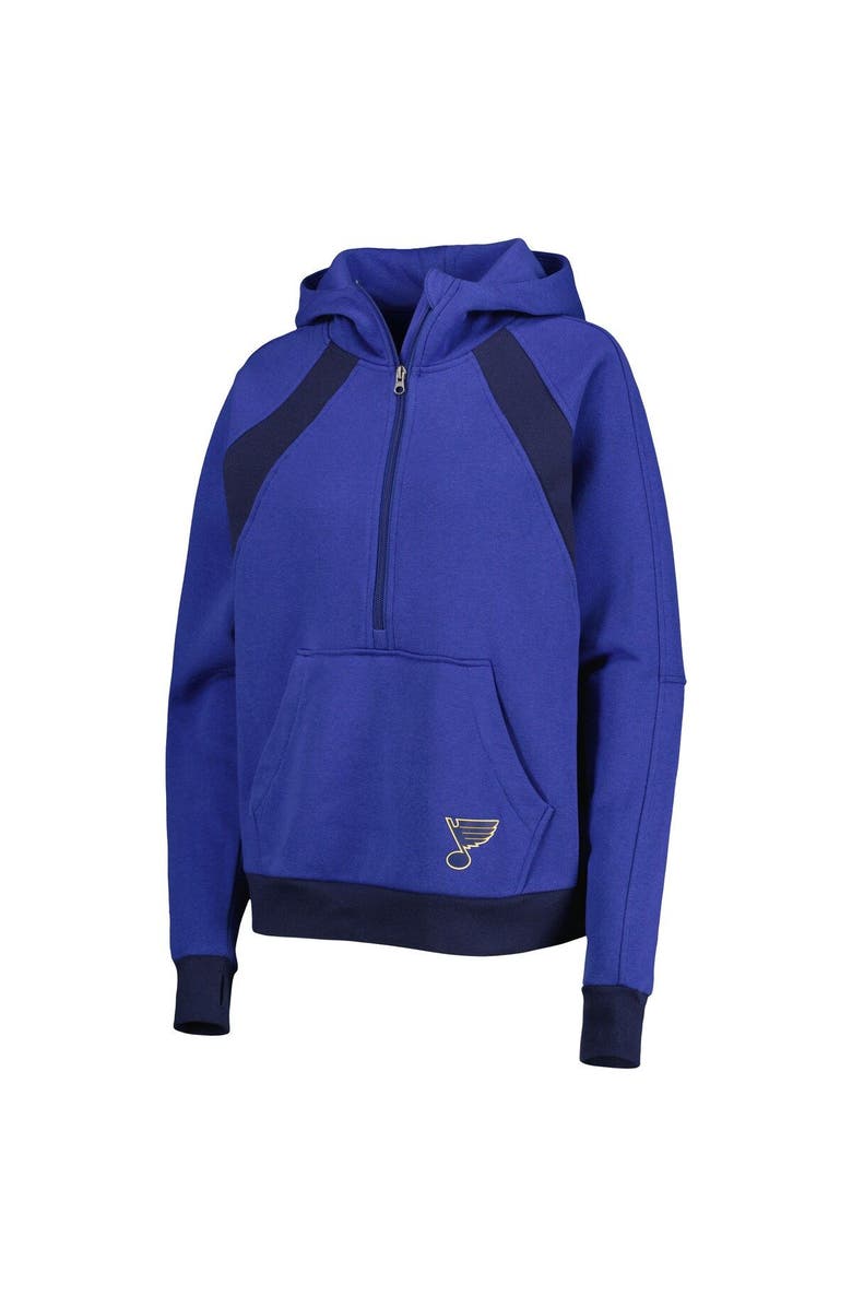 STARTER Women's Starter Blue St. Louis Blues Wishbone Half-Zip Hoodie, Alternate, color, Blue