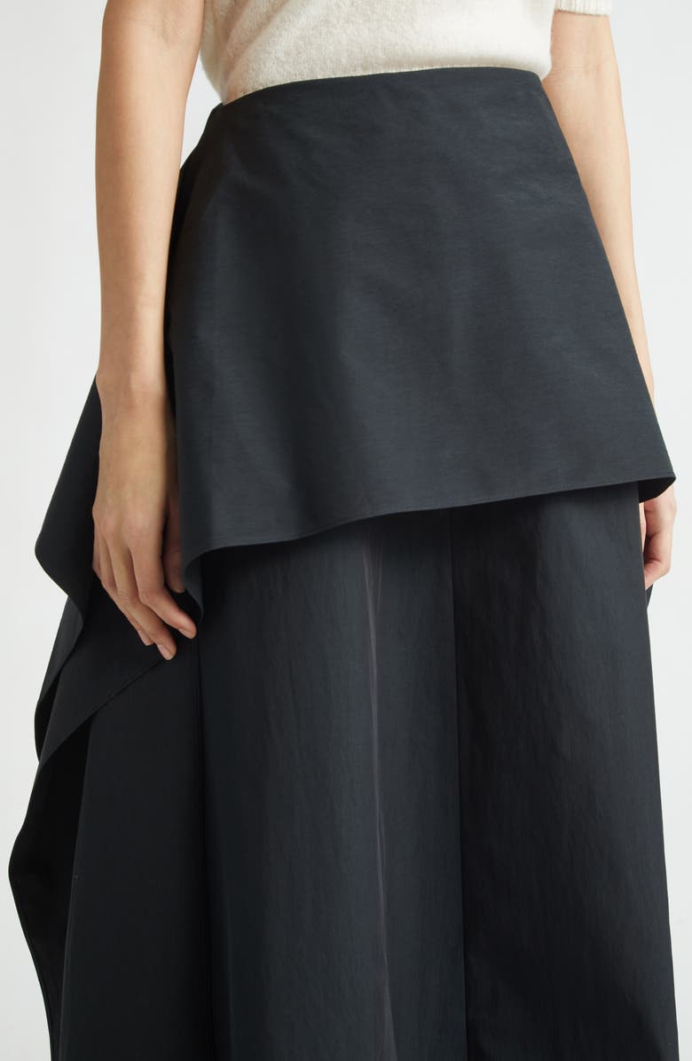 EENK Layered Cotton & Nylon Skirt, Alternate, color, Black