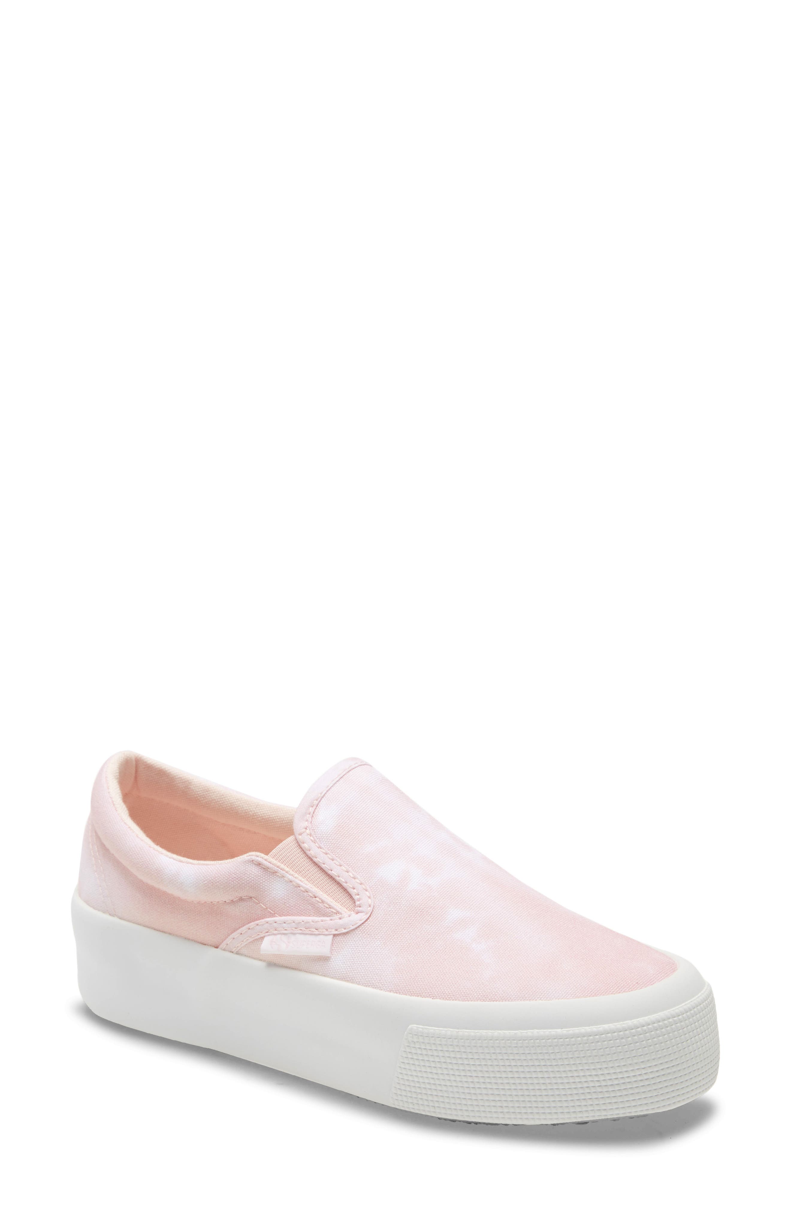 2306 Fancotw Slip-On Platform Sneaker, Main, color, LIGHT PINK TIEDYE