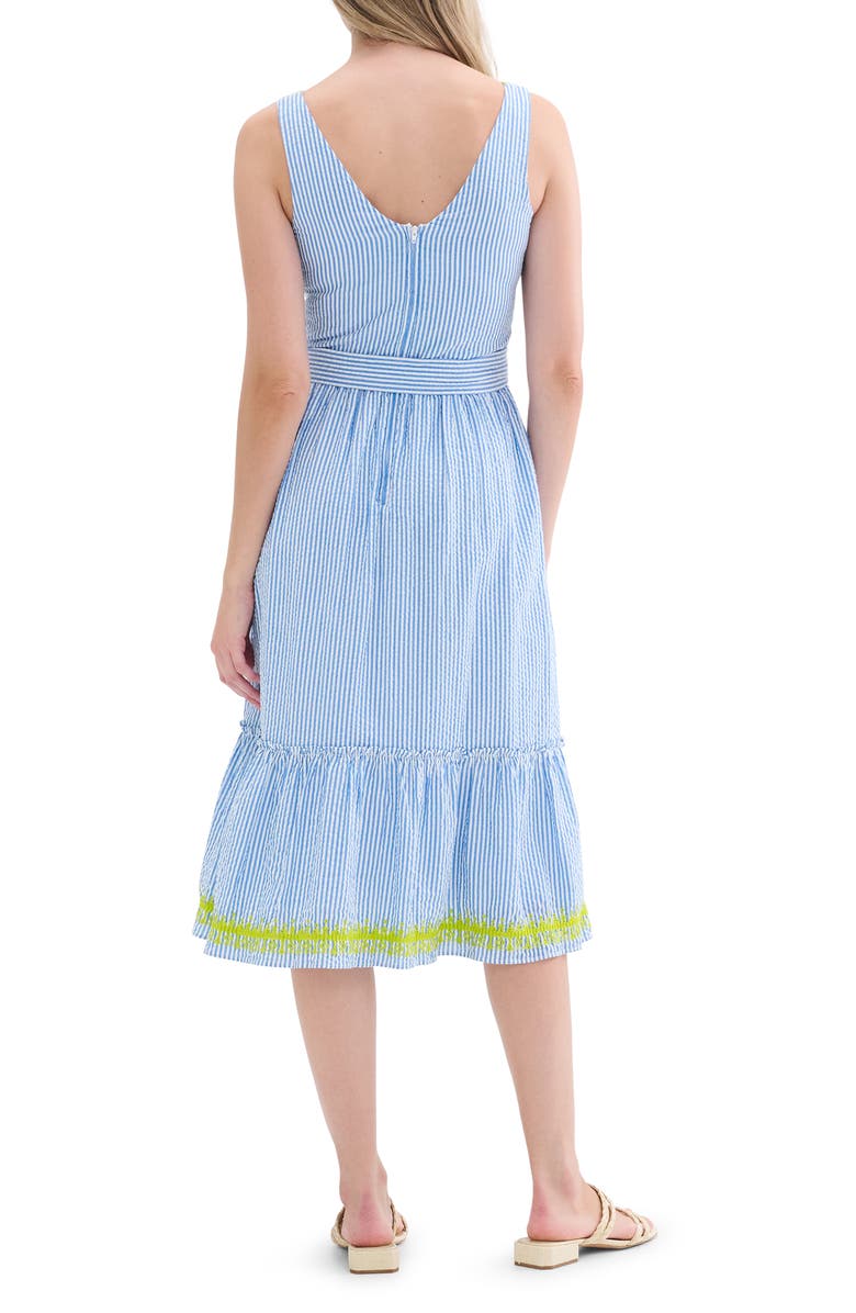 Hatley Sydney Stripe Cotton Seersucker Midi Dress, Alternate, color, 