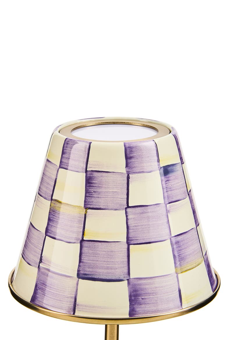 Violet Check LED Rechargeable Cafe Table Lamp, Alternate, color, VIOLET