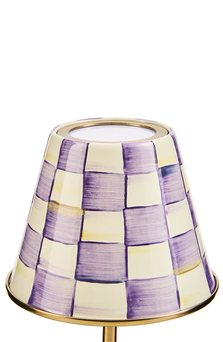 MACKENZIE CHILDS Violet Check LED Rechargeable Cafe Table Lamp, Alternate, color, Violet