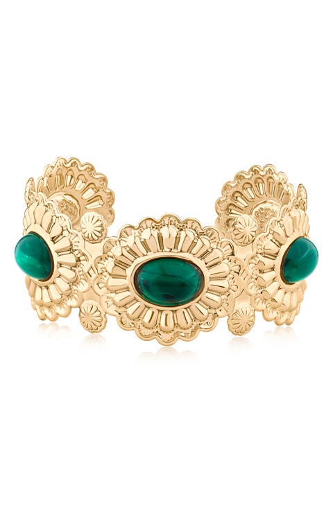 Vintage Stone Cuff Bracelet