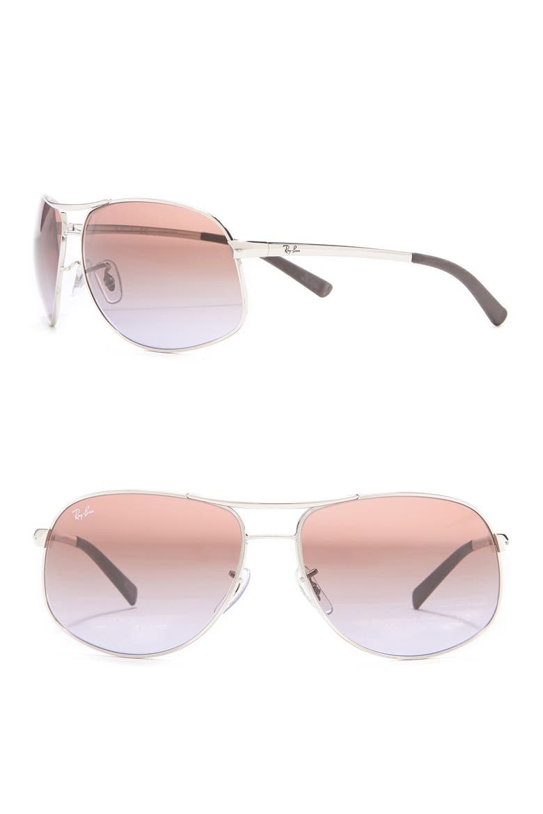 54mm Gradient Pilot Sunglasses, Main, color, SILVER