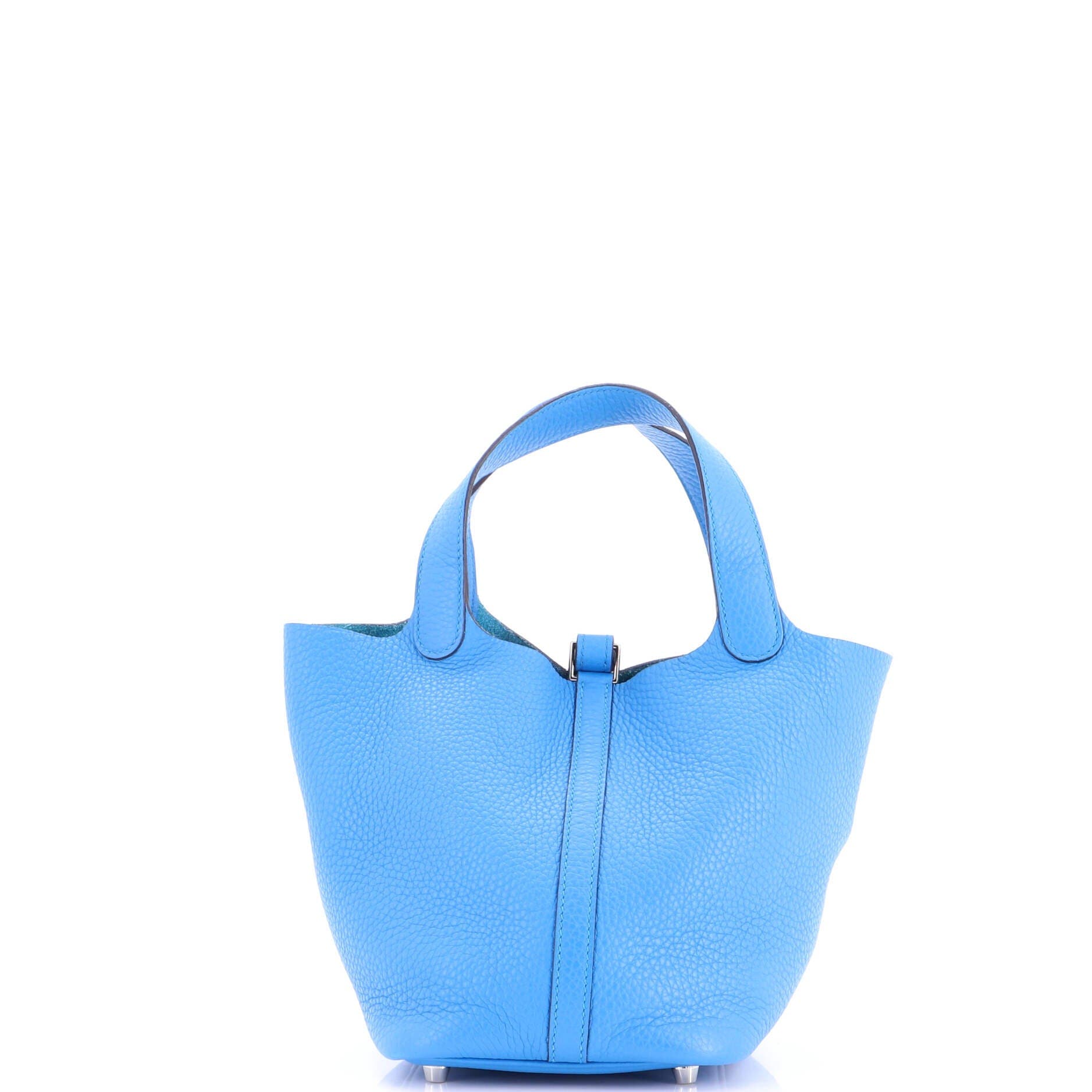 Pre-Owned Hermes Picotin Lock Bag Clemence PM, Alternate, color, Bleu Zanzibar