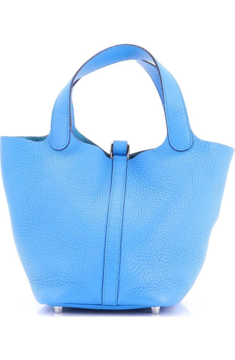 Pre-Owned Hermes Picotin Lock Bag Clemence PM, Alternate, color, Bleu Zanzibar