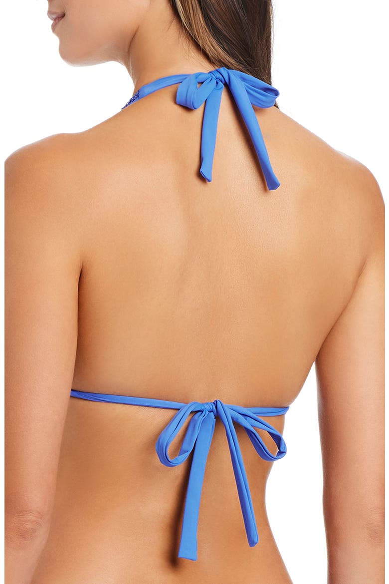 Triangle Halter Bikini Top, Alternate, color, ELECTRIC BLEU