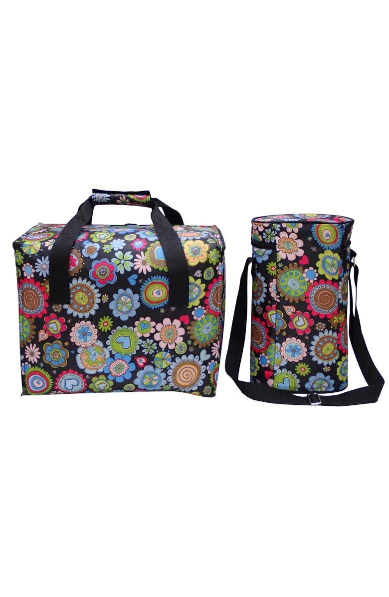 Chill Out! Wine Tote and Cooler Set in Floral Print, Alternate, color, Multicolored