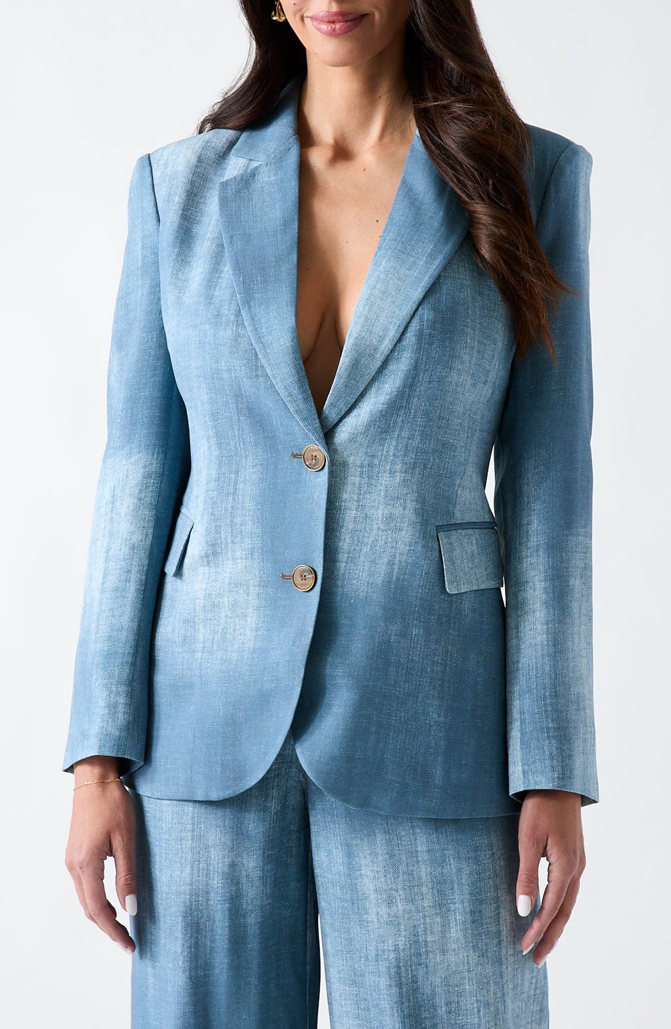 Jen Denim Effect Blazer