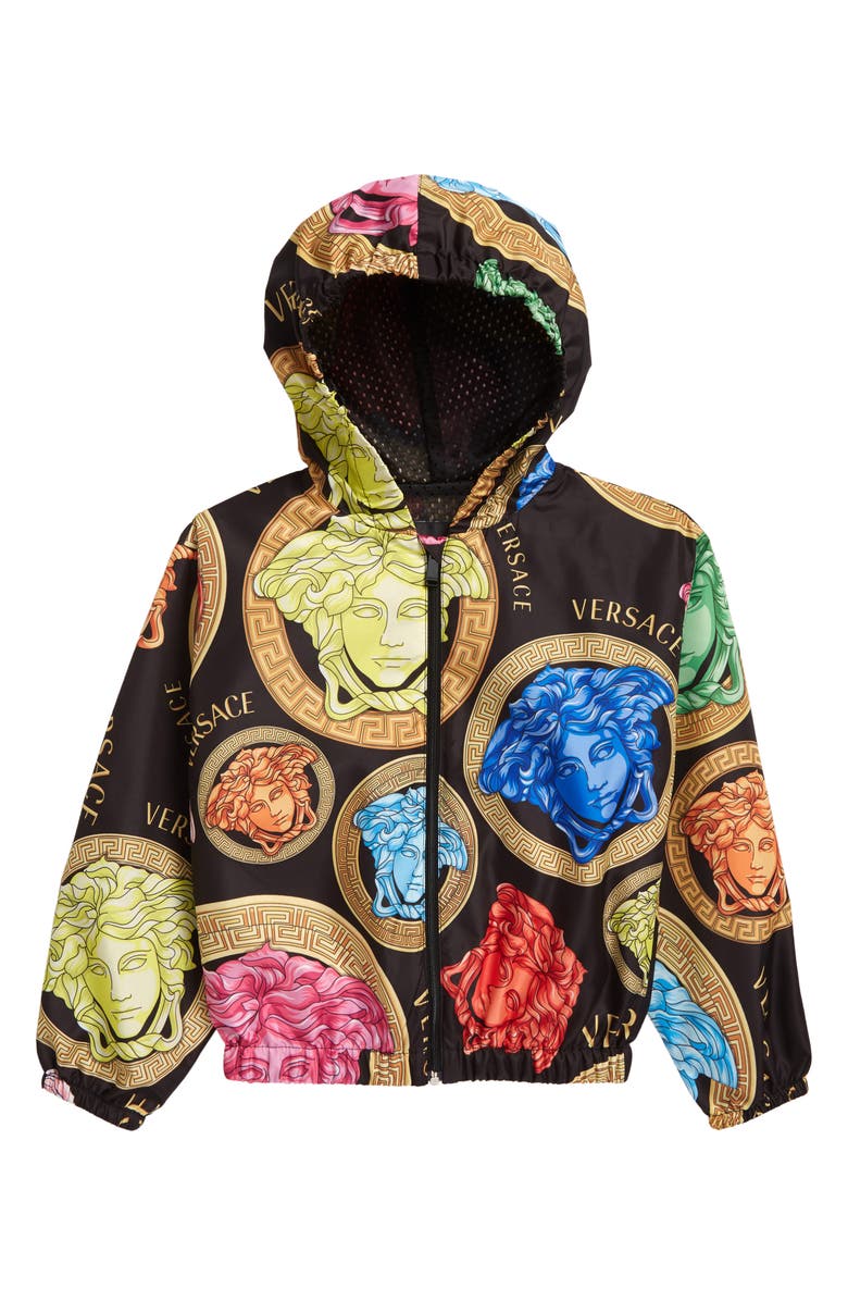 Versace Kids' Medusa Amplified Hooded Jacket, Main, color,