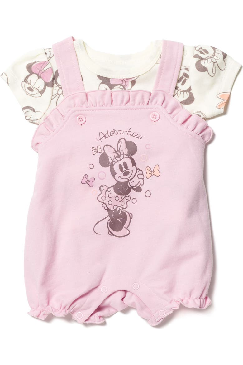 Minnie Mouse Bubble Shortall Tee and Hat Set, Alternate, color, Minnie Mouse Pink