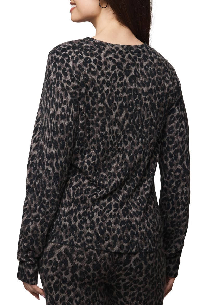 Leopard Print Crewneck Sweater, Alternate, color, BROWN LEOPARD PRINT