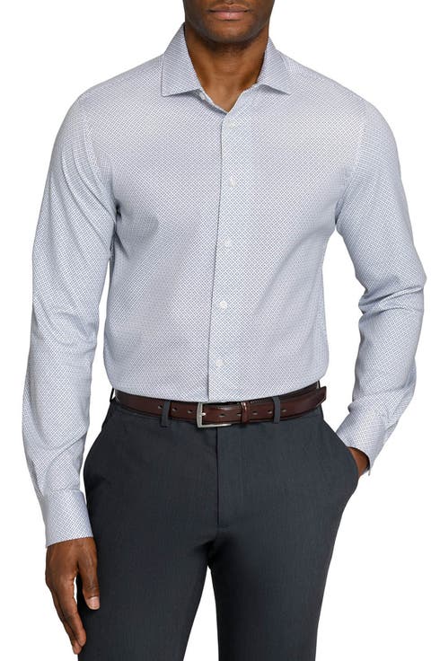 Slim Fit Abstract Cross Reworked Dress Shirt
