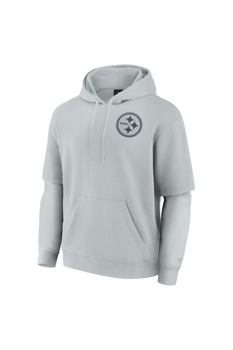 Unisex Fanatics  Gray Pittsburgh Steelers Sleek Elements Pullover Hoodie, Alternate, color, Gray