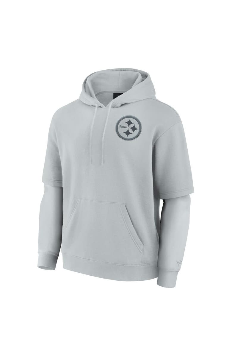 FANATICS Unisex Fanatics  Gray Pittsburgh Steelers Sleek Elements Pullover Hoodie, Alternate, color, Gray