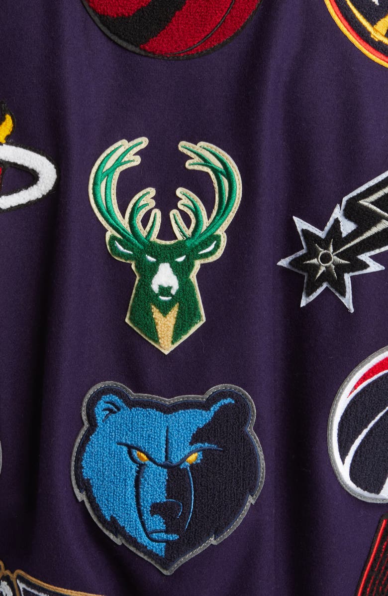 JEFF HAMILTON NBA Collage Wool Blend Jacket, Alternate, color, 